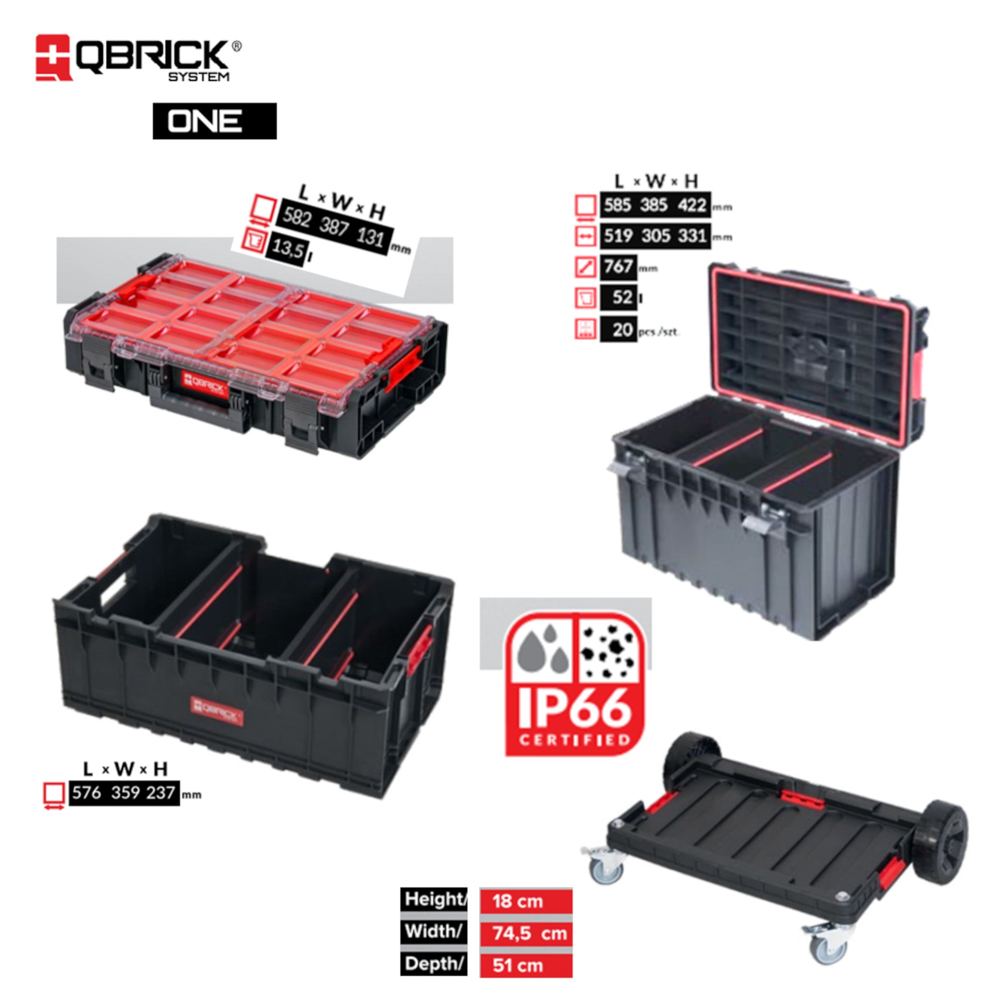 QBRICK ONE SET 4TMX ΕΡΓΑΛΕΙΟΦΟΡΟΣ ΤΡΟΧΗΛΑΤΟΣ 29510012