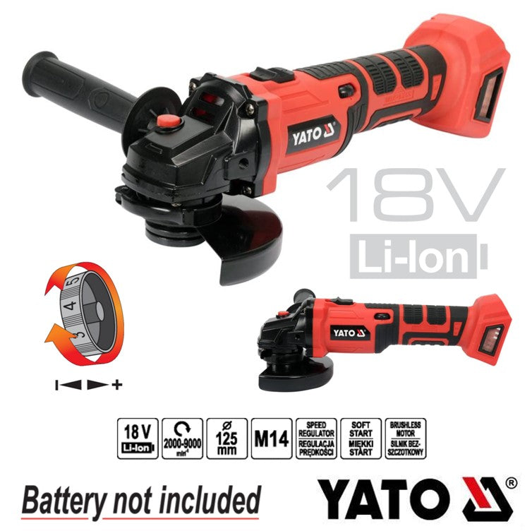 ΓΩΝΙΑΚΟΣ ΤΡΟΧΟΣ18V 125mm BRUSHLESS (BODY) YT-828291 201828291