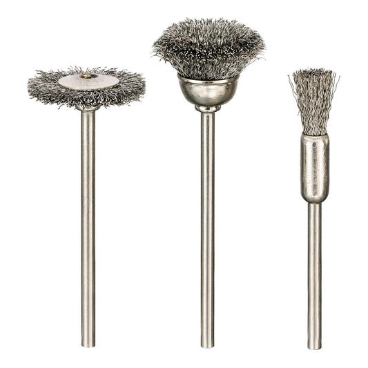 Συρματόβουρτσα ορειχάλκινη μίνι σετ 3τεμ. με άξονα 3mm STA36090-XJ