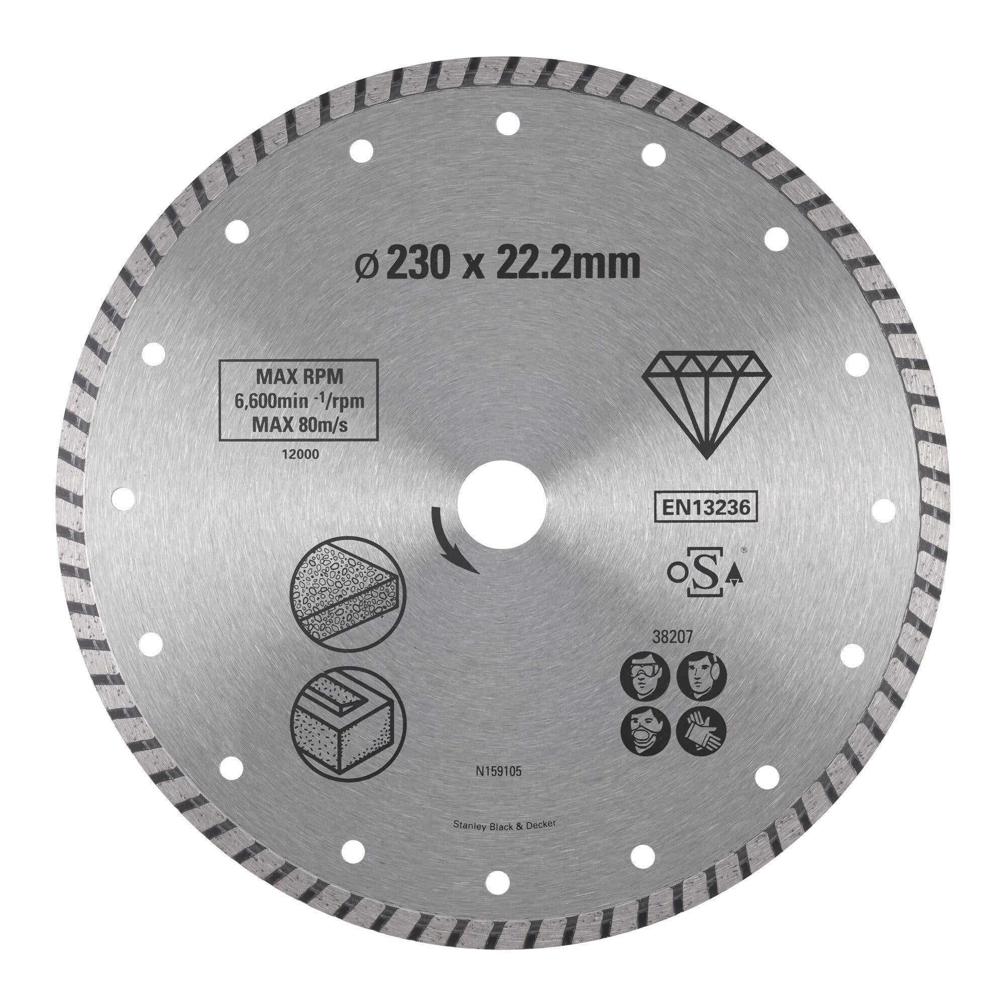 Διαμαντόδισκος κοπής γωνιακού τροχού για γρανίτη και τούβλο Φ230mm STA38207-XJ