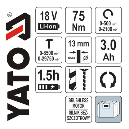ΔΡΑΠΑΝΟΚΑΤΣΑΒΙΔΟ ΚΡΟΥΣΤΙΚΟ BRUSHLESS 18V 75Nm 1X3Ah YT-82790 20182790