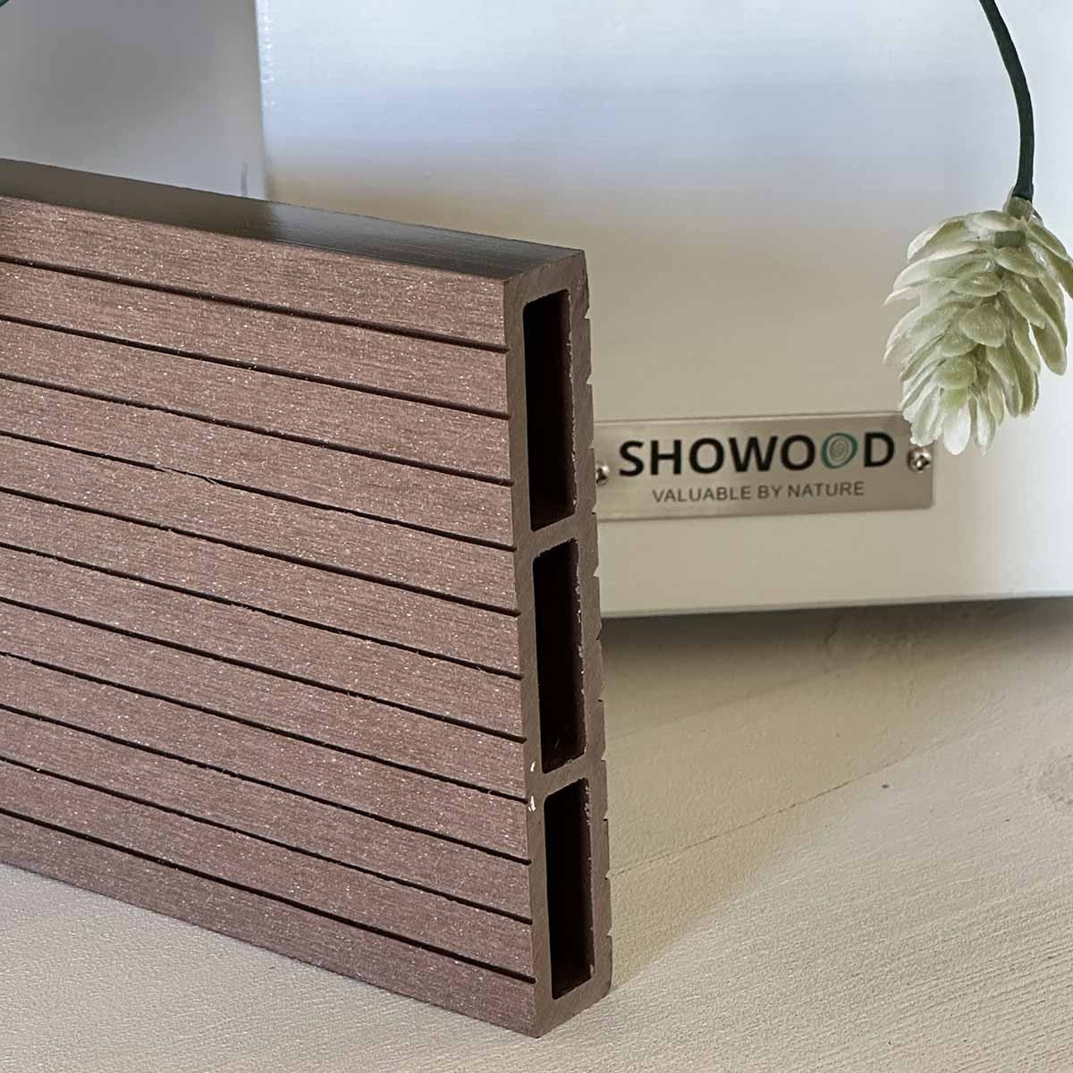 WPC σανίδα περίφραξης γραμμωτή 2 x 12 x 360εκ. | καφέ 93633